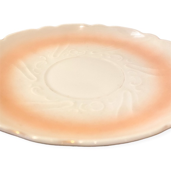 Antique Victorian Hand-Painted Peach Floral XL Shaving Scuttle Mug & Saucer Set - Picture 11 of 12